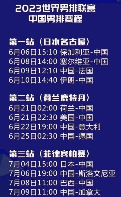 2023年男排比赛时间表格 详细赛程安排-第2张图片-www.211178.com_果博福布斯